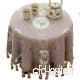 Petite nappe ronde de style européen  housse de table ronde en tissu floral  nappe en coton et lin taille : 90 ×90 cm - B07PLDYL31